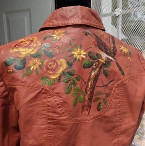 VTG Rare Custom faux leather jacket sz 12